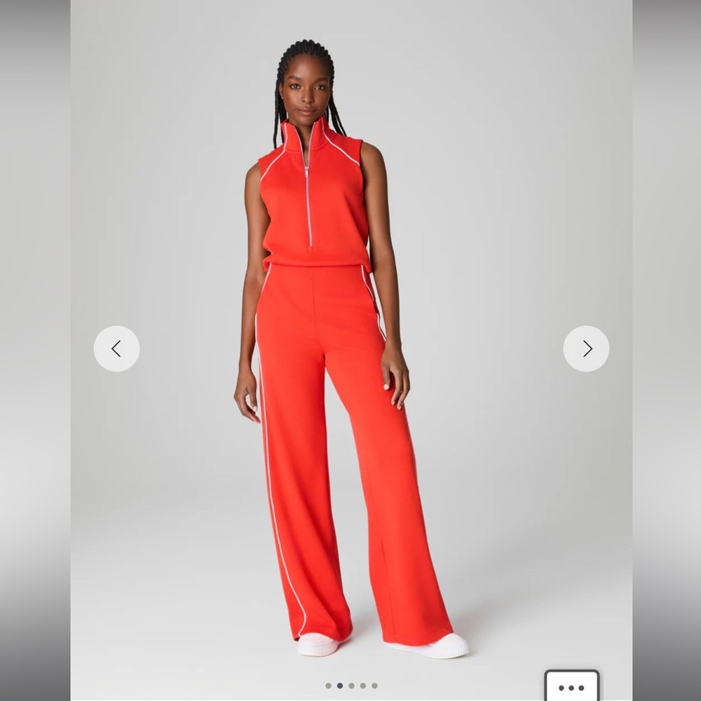 SPANX Red Wide Leg Jumpsuit